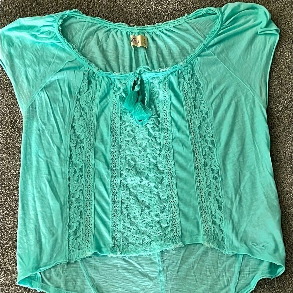 Women’s mint Hollister Lace Top aqua